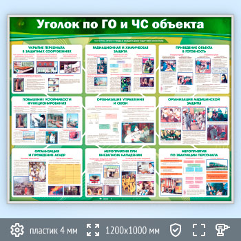 Стенд «Уголок по ГО и ЧС объекта» (GO-21-SILVER)